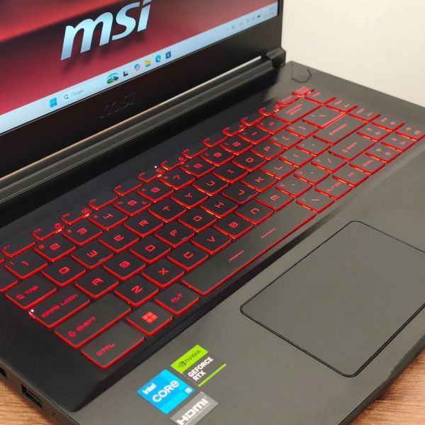 БВ Ігровий ноутбук MSI Thin GF63 12UC / 15.6" Full HD IPS 144Hz / Intel Core i5-12450H / NVIDIA GeForce RTX 3050 / 16гб DDR4 / 512гб SSD #3501 фото