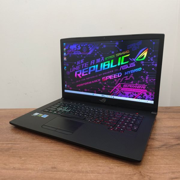 БВ Ігровий ноутбук Asus ROG Strix GL703GS / 17.3" Full HD IPS 144Hz / Intel Core i7-8750H / NVIDIA GeForce GTX 1070 8гб / 16гб DDR4 / 128гб SSD + 500гб HDD #3477 фото